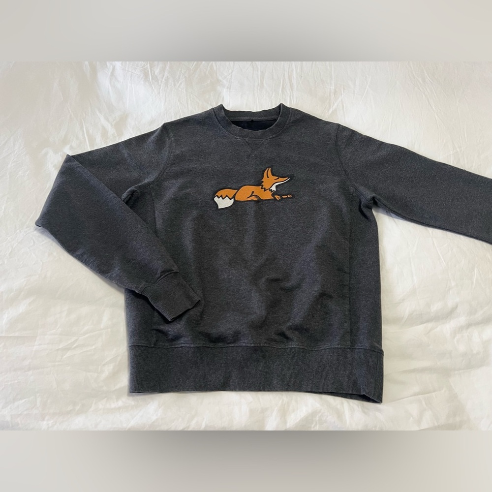 Akoo | Size Medium | Charcoal Gray Crew Neck Pullover Sweatshirt Long Cotton